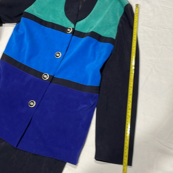 Leslie Fay size 8 ladies blue/green skirt & jacket vintage - Picture 8 of 9